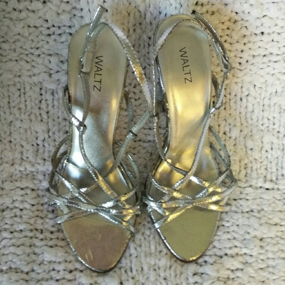 Silver Strappy Sandals